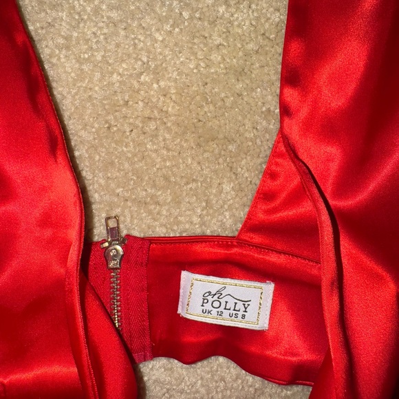 Oh Polly Red Satin Skirt Set - Picture 5 of 8